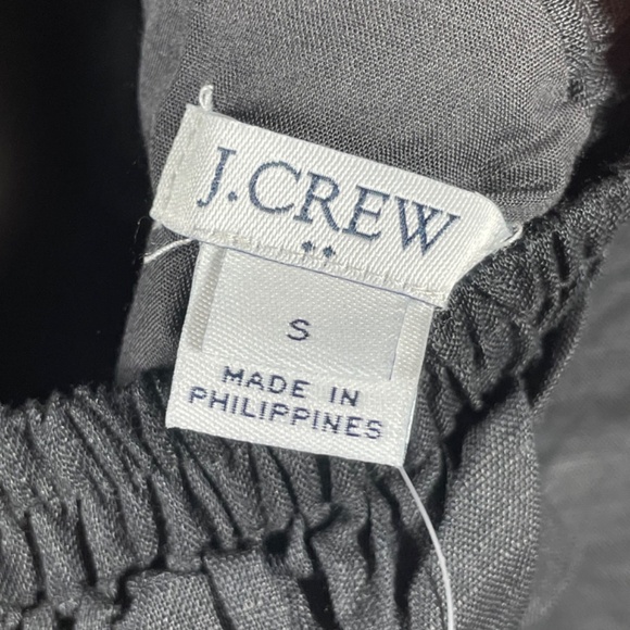 NEW J Crew Dress Womens Small black linen one shoulder shift ruffle preppy - Picture 4 of 10